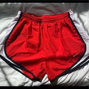 red nike dri-fit running shorts